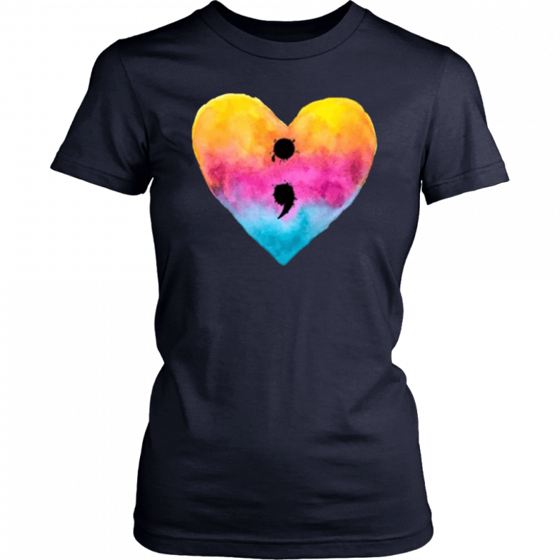 Semicolon Heart Mental Health Awareness Nice Gift Tee Shirt