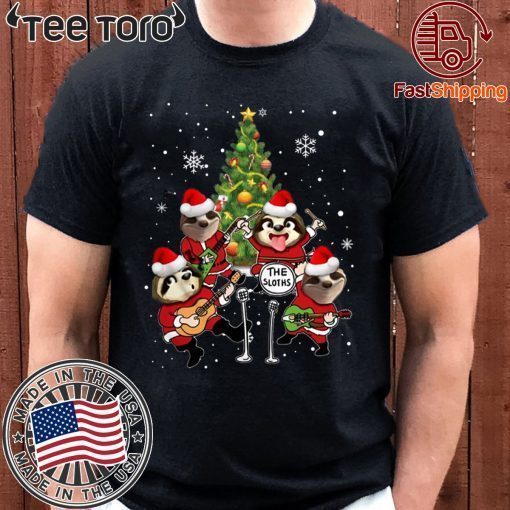 Merry Christmas The Sloths Band Play Guitar Classic T-Shirt