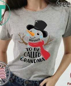 SNOWMAN BLESSED TO BE CALLED GRANDMA CHRISTMAS FUNNY T-SHIRT