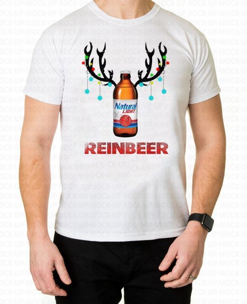 Natural Light Beer Reinbeer Christmas Offcial T-Shirt