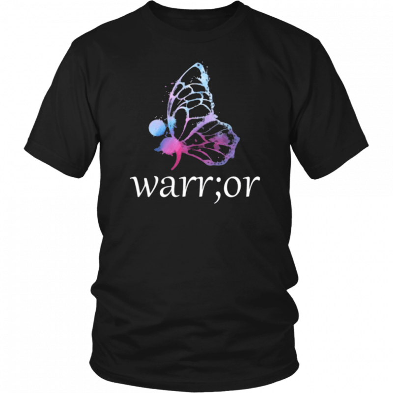 Semicolon Butterfly Warrior Suicide Prevention Awareness Nice Gift T-Shirt