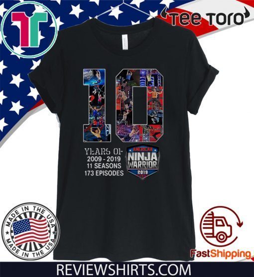 10th Years Of American Ninja Warrior 2009-2019 T Shirts