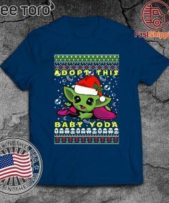 Adopt This Baby Yoda Santa Hat Ugly Christmas T-Shirt