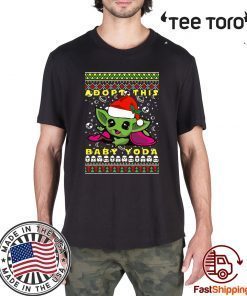 Adopt This Baby Yoda Santa Hat Ugly Christmas T-Shirt