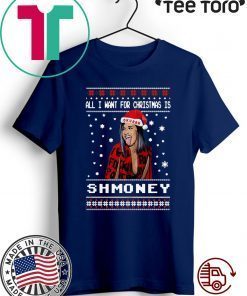 All I Want For Christmas Is Shmoney Cardi B Okurrr Ugly Christmas Funny T-Shirt