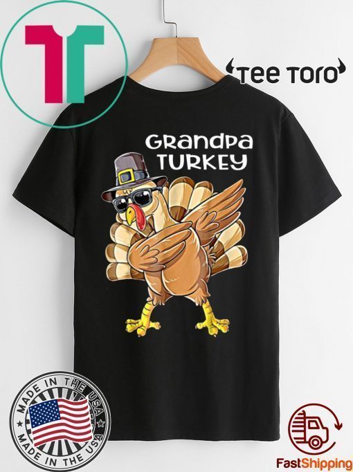 Awesome Mens Grandpa Turkey Funny Dabbing Turkey Thanksgiving tee shirts