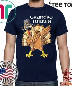 Awesome Mens Grandpa Turkey Funny Dabbing Turkey Thanksgiving tee shirts