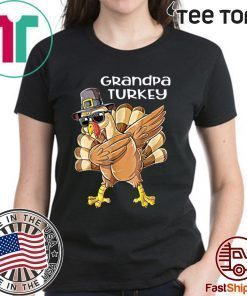 Awesome Mens Grandpa Turkey Funny Dabbing Turkey Thanksgiving tee shirts