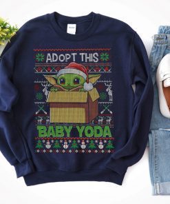 Baby Yoda Star Wars Ugly Christmas Sweater Star Wars The Mandalorian The Child Red Hue Portrait Hilarious Shirt Christmas Party hoodies