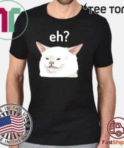 Eh? Confused Smudge Cat From Dank Meme Angry Woman Yelling At Cat Dinner Table Funny Meme Ugly Christmas 2020 T-Shirt