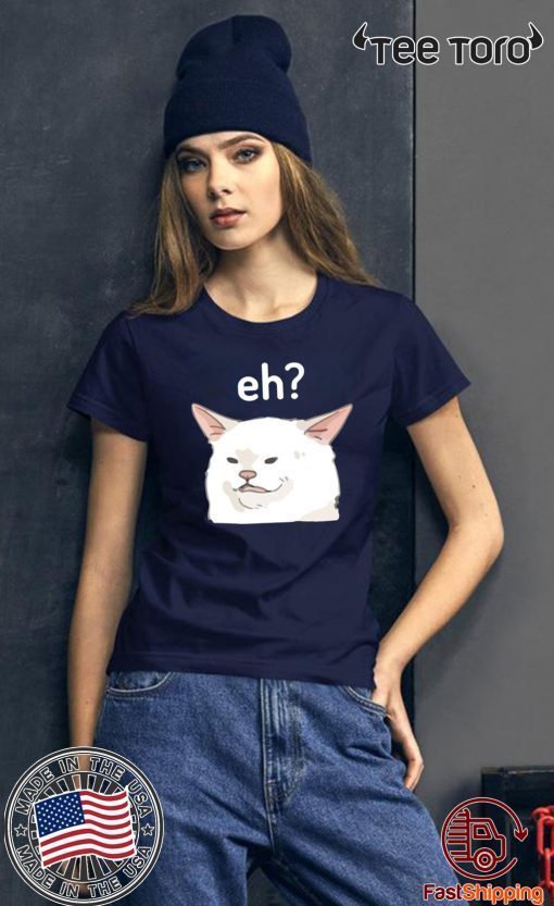 Eh? Confused Smudge Cat From Dank Meme Angry Woman Yelling At Cat Dinner Table Funny Meme Ugly Christmas 2020 T-Shirt