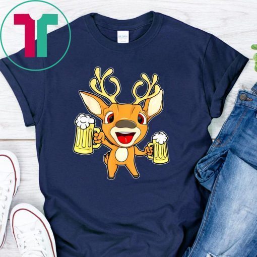 Happy Holidays Reindeer With Beer Christmas Party Shirt