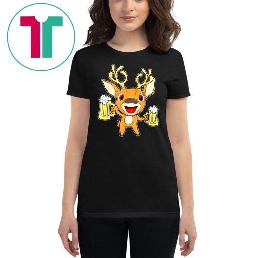 Happy Holidays Reindeer With Beer Christmas Party Shirt