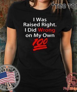 I was raised right I did wrong on my Own 100 Classic T-Shirt