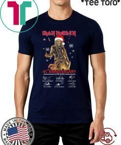 Iron Maiden Santa 45th anniversary 1975 2020 signatures Christmas Funny T-Shirt