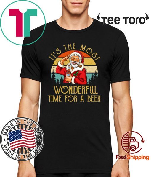 It's The Most Wonderful Time For A Beer Blue Moon Beer Vintage Xmas T-Shirt