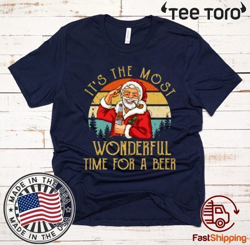 It's The Most Wonderful Time For A Beer Blue Moon Beer Vintage Xmas T-Shirt