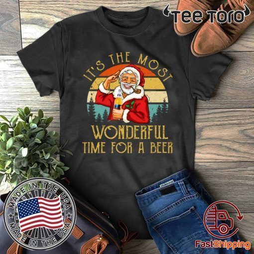 It's The Most Wonderful Time For A Beer Bud Ice Beer Christmas Xmas Tee Shirt