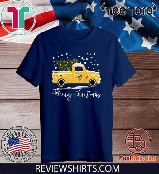 Minnesota Vikings pickup truck Merry Christmas Tee Shirt