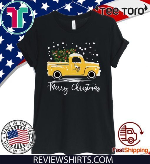 Minnesota Vikings pickup truck Merry Christmas Tee Shirt