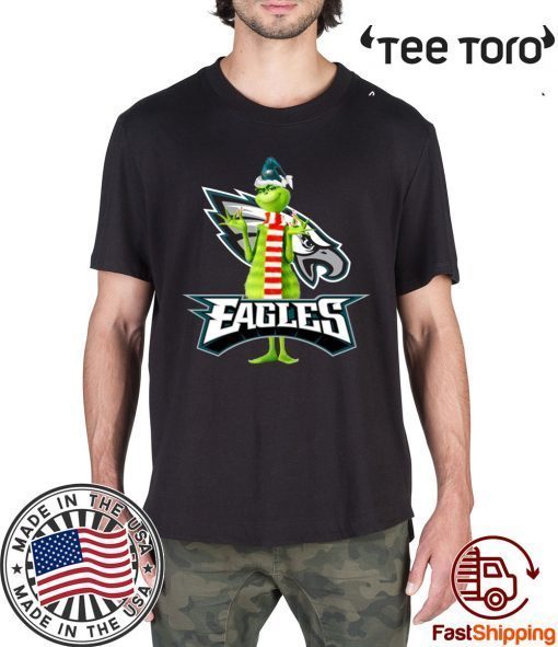 Santa Grinch Philadelphia Eagles Christmas Tee Shirt