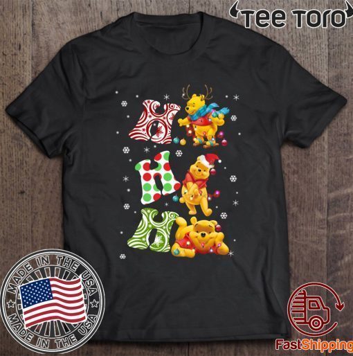 Santa Pooh Ho Ho Ho Christmas Funny T Shirt