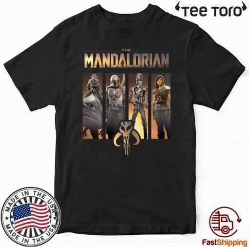 Star Wars The Mandalorian Group Line Up T Shirt