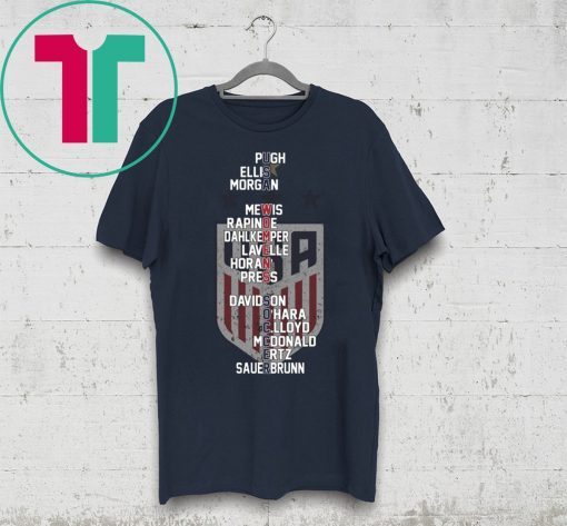 USA Women's Soccer Team Members Names Shirts World Cup Champions