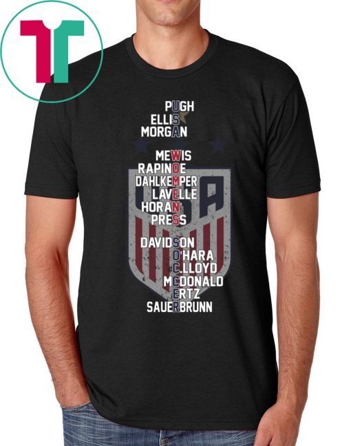 USA Women's Soccer Team Members Names Shirts World Cup Champions