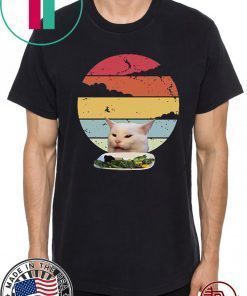 Woman yelling at table dinner cat meme vintage retro Classic T-Shirt