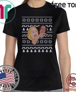 Women Yelling At Cat At Dinner Table Funny Dank Meme Ugly Christmas Xmas T-Shirt