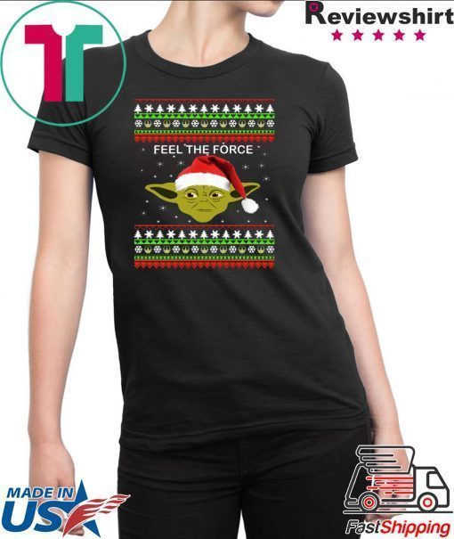 Yoda Feel the Force Christmas T-Shirt