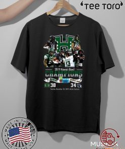 2019 Hawaii Bowl Champions Players Signatures Offcial T-Shirt