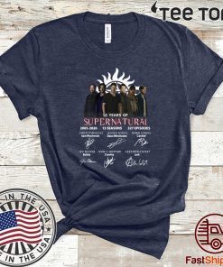 15 Years Of Supernatural 2005 2020 15 Seasons 327 Episodes Signatures Official T-Shirt