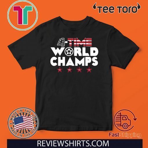 4 Time World Champs Soccer America Flag 2020 T-Shirt