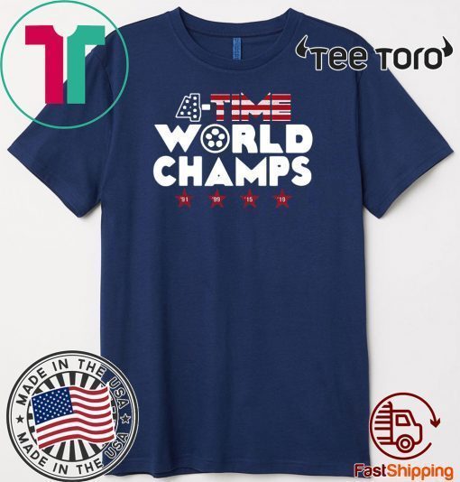 4 Time World Champs Soccer America Flag 2020 T-Shirt