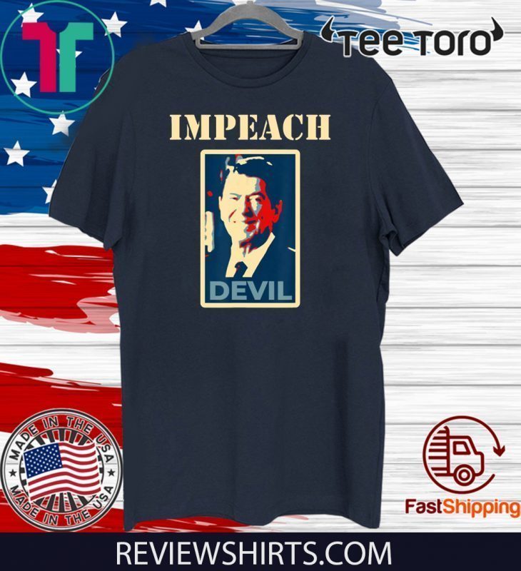 Anti-Reagan Retro Throwback Impeach Reagan Devil Tee Shirt