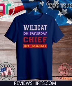 Wildcat on Saturday Chief on Sunday Kansas City Football Official T-Shirt