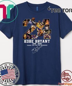 24 Lakers Kobe Bryant 1978 2020 thank you for the memories signatures Tee Shirt