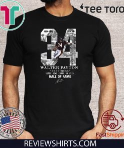 34 Walter Payton Sweetness Super Bowl Champion Hall Of Fame Official T-Shirt