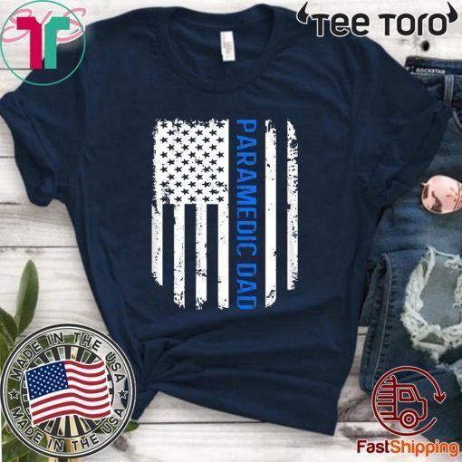 American Flag Proud Paramedic Dad Vintage T-Shirt