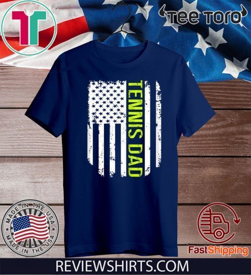 American Flag Proud Tennis Dad Flag Vintage T-Shirt