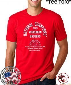 WISCONSIN BADGERS SHIRT - 2020 NATIONAL CHAMPIONS T-SHIRT