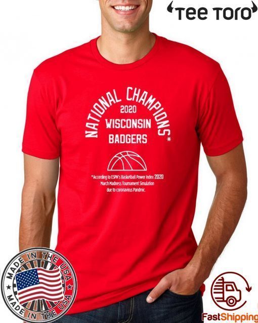 WISCONSIN BADGERS SHIRT - 2020 NATIONAL CHAMPIONS T-SHIRT