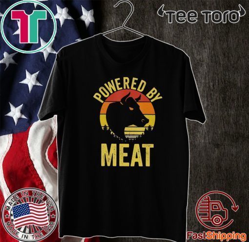 Vintage Powered By Meat Carnivore Meat Eater Official T-Shirt