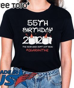 55th Birthday 2020 #Quarantine Official T-Shirt