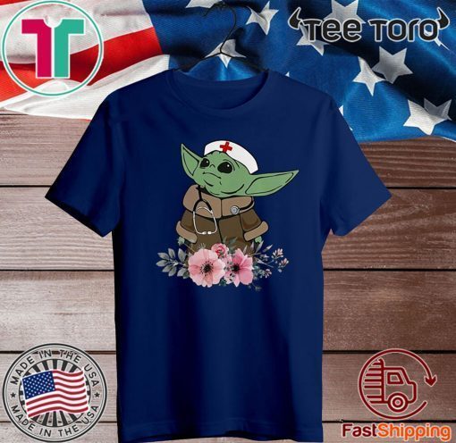 Baby Yoda Shirt, Baby Yoda Hat, Star Wars Baby Yoda nurse flower Tee Shirts