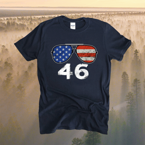 46 Joe Biden 2024 American President Funny Sunglasses Flag Shirt