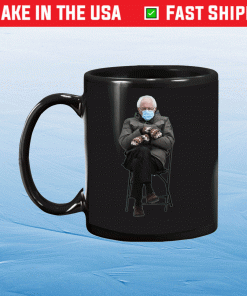 Funny Bernie Sanders Meme Mittens Sitting Inauguration 2021 Mug