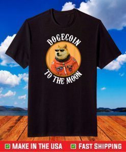 Dogecoin Cool Men's Moon Astronaut Meme Crypto doggy T-Shirt